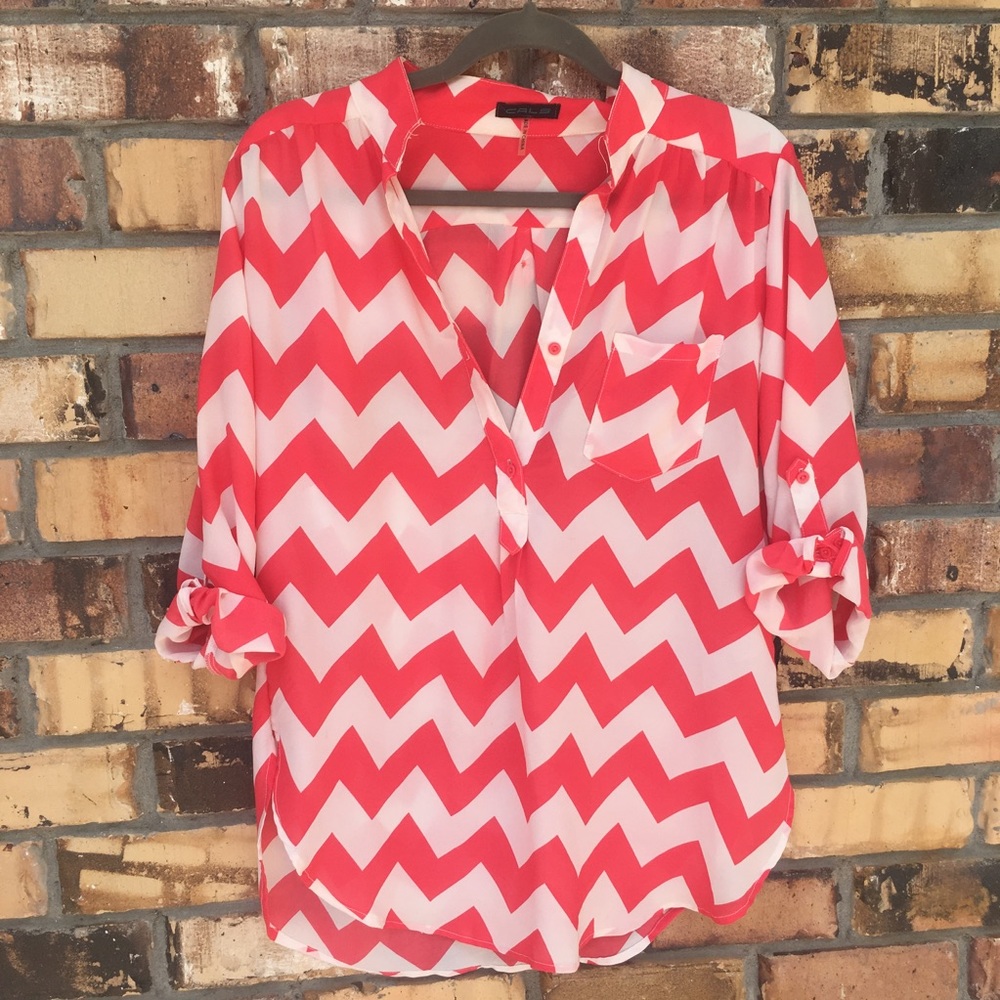 Watermelon Chevron print Blouse